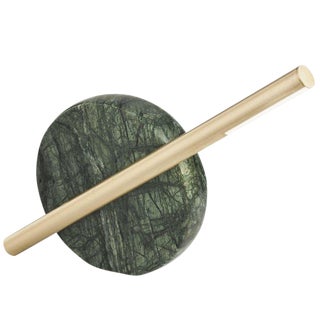 New "Canon/T" Handmade Sculpture Lamp Table in Metal and Marble For Sale