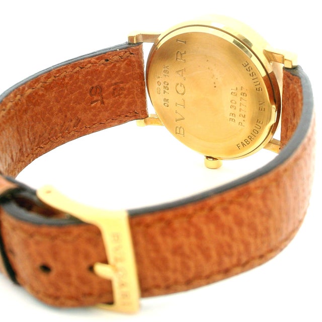 Vintage Bvlgari Bvlgari Bb30gl 18k Gold Black Dial Watch For Sale - Image 11 of 14