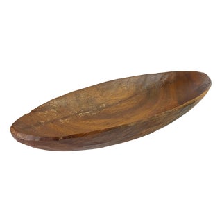 Large Brutalist Wood Bowl, France, 1960s For Sale