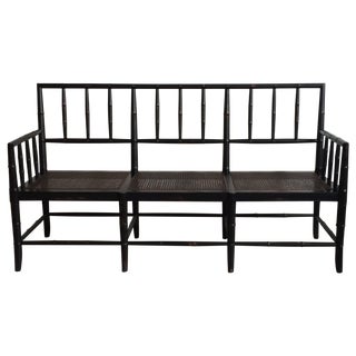 Faux Bamboo Three-Seat Sofa/Bench For Sale