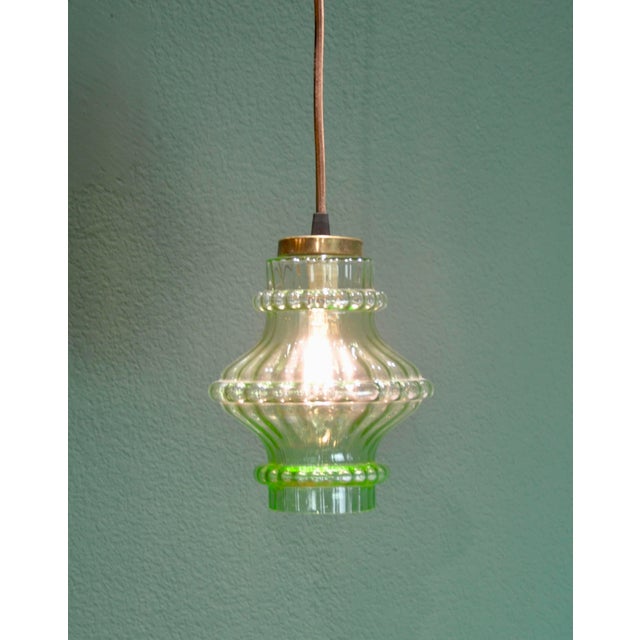 Glass Green Glass Lamp, 1960s For Sale - Image 7 of 9