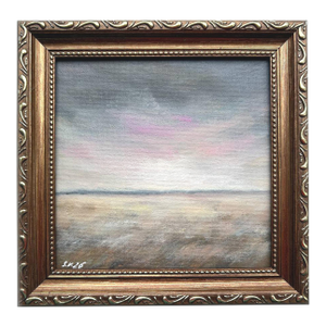 Framed Moody Landscape Original Painting Miniature by Artist Valeriya S