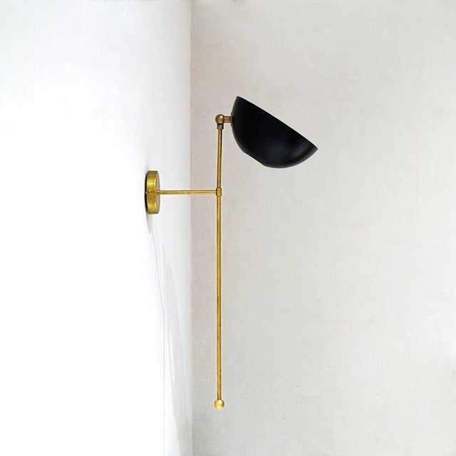 Metal Italian Adjustable Wall Light in Brass For Sale - Image 7 of 9