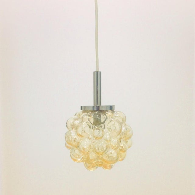 Mid-Century Modern Amber Bubble Glass Ceiling Light attributed to Helena Tynell for Limburg, Germany, 1960s For Sale - Image 10 of 10