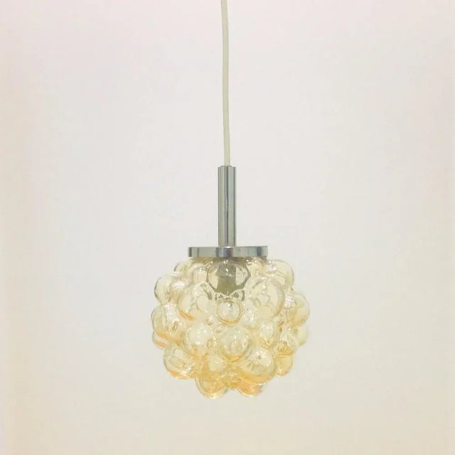 Mid-Century Modern Amber Bubble Glass Pendant Light by Helena Tynell for Limburg, Germany, 1960s For Sale - Image 10 of 10