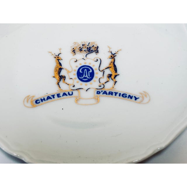 Porcelain Château D’Artigny Vide-Poche, Blue & Gilt, France, Circa 1960 For Sale - Image 4 of 10