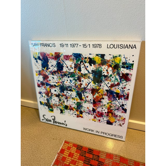 Sam Francis 1977 Louisiana Museum Exhibition Poster Custom Acrylic Box Frame Jerry Solomon Munn Denmark For Sale - Image 14 of 18