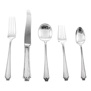 1940s Gorham King Albert Flatware Set 12/5 Settings - 60 Pieces For Sale