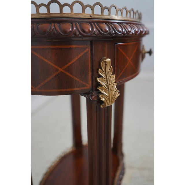 Maitland Smith Mahogany Oval Boudoir Occasional Table For Sale - Image 13 of 17
