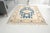 Ivory Vintage Hand-Knotted Turkish Kilim Rug in Ivory and Indigo Blue For Sale - Image 8 of 11