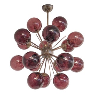 21st Century Diciotto Bronze Amethyst Bubbles Murano Sputnik Chandelier by Fabio LTD For Sale