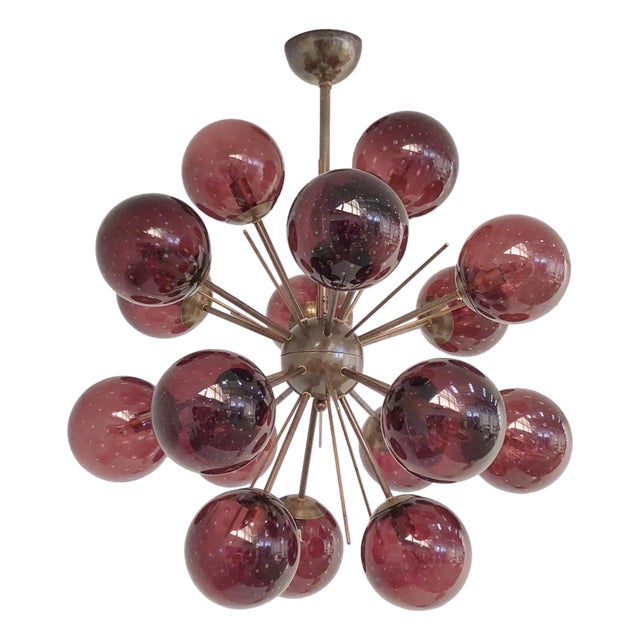 21st Century Diciotto Bronze Amethyst Bubbles Murano Sputnik Chandelier by Fabio LTD For Sale