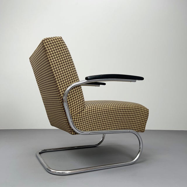 Black Vintage Steel Tube Cantilever Chair, 1930s For Sale - Image 8 of 13