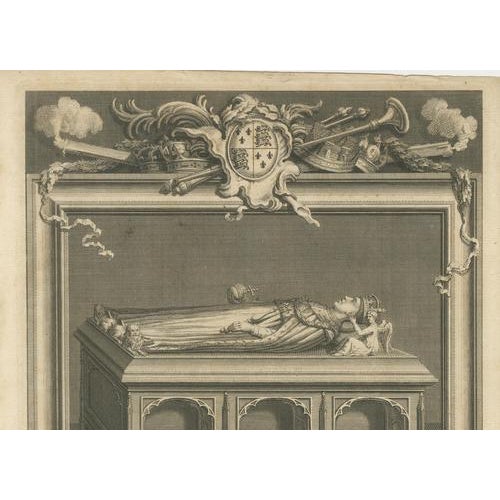 Vertue, Henry V Tomb, Westminster Abbey, 1735, Engraving For Sale - Image 6 of 9