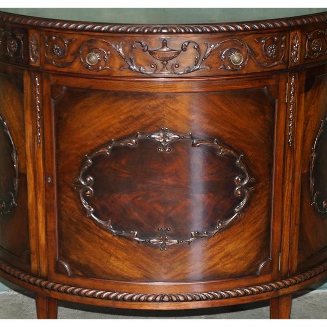 Antique Victorian Flamed Hardwood Demi Lune Sideboard, 1880 For Sale - Image 3 of 18