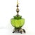 Metal Vintage Green Empoli Glass Mid Century Hollywood Regency Style Lamps - a Pair For Sale - Image 7 of 16
