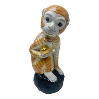 Vintage Ceramic Chinoiserie Monkey For Sale