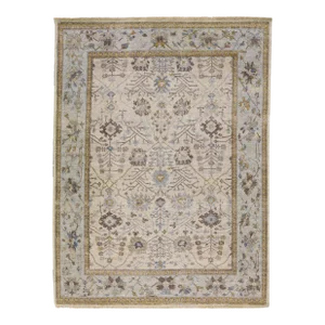 Apadana's Artisan Collection Handmade Floral Beige Wool Rug