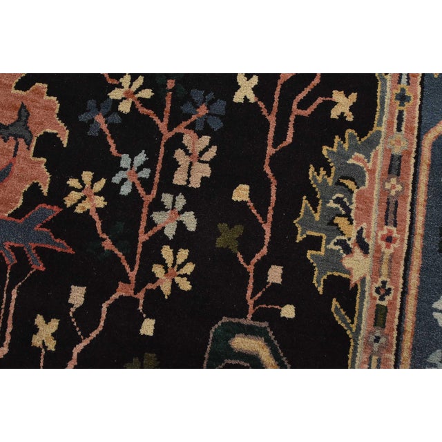 Heriz Rug 5’10” X 8’9” Black Wool Vintage Traditional Hand-Knotted Carpet For Sale - Image 4 of 15