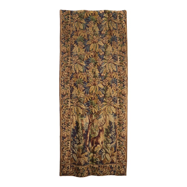 Tall French Woodland Scene Tapestry, 1920s For Sale
