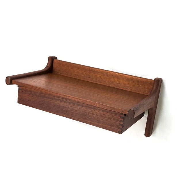 Mid-Century Modern Teak Wall Console attributed to Børge Mogensen, 1960s For Sale - Image 3 of 13