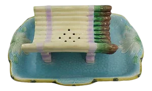 Vintage Majolica Asparagus Dish