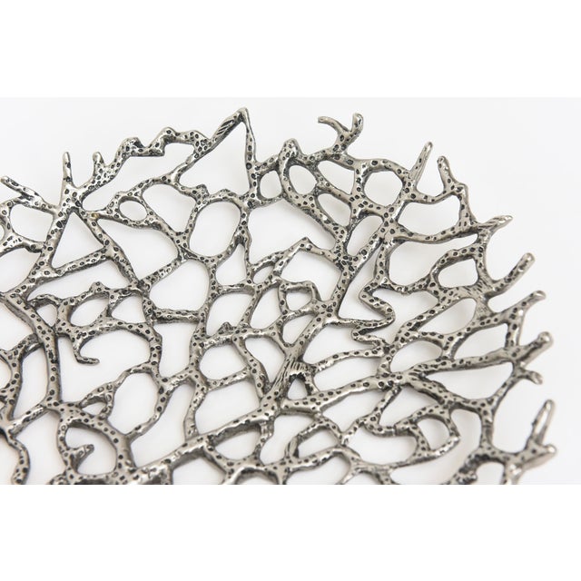 Donna Karan for Lenox Abstract Coral Silver Oval Tray For Sale - Image 9 of 11