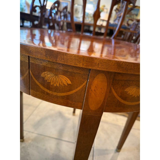 English Baker Furniture Neo Classic Mahogany and Satinwood Inlaid Side Table For Sale - Image 3 of 10