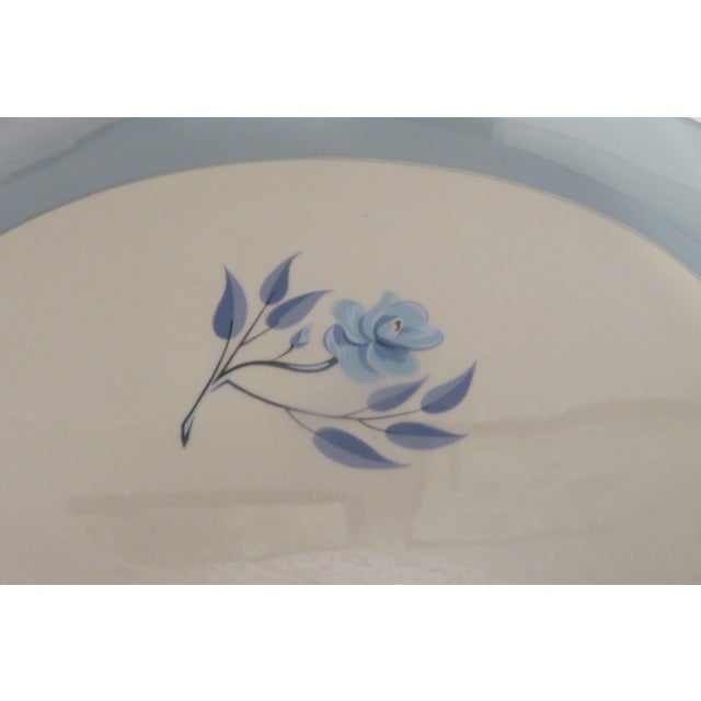Vintage Flintridge China California Blue W Platinum Borders 14" Platter For Sale - Image 4 of 10