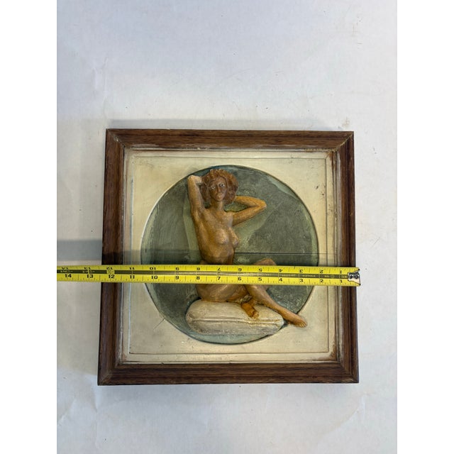 Vintage Mid-Century Wood Female Figure Relief Sculpture For Sale - Image 11 of 11