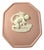 Vintage Wedgwood Pink Jasperware Octagonal Trinket Pill Box With Cupid Motif 2" For Sale