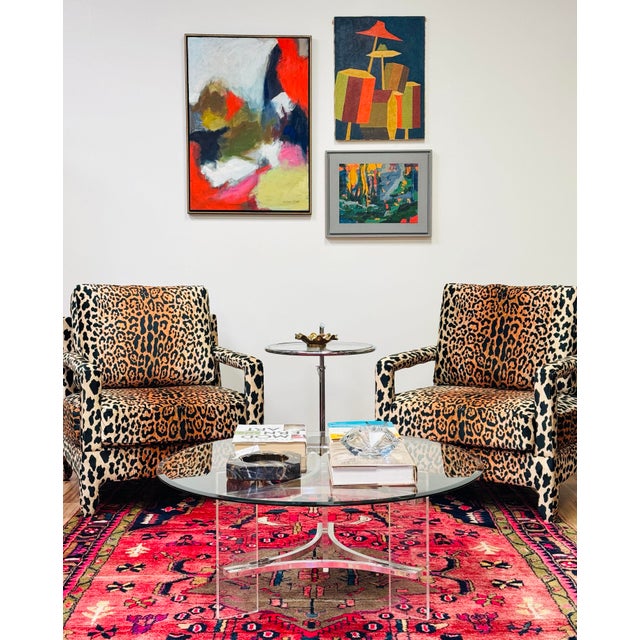 Modern Leopard Print Velvet Parsons Lounge Chair - Single For Sale - Image 13 of 13