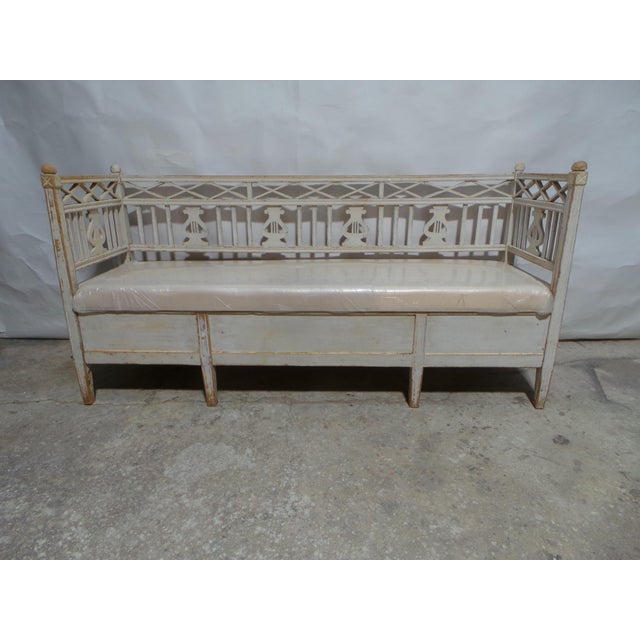 Mid 18th Century Swedish Gustavian 100% Original Painted Sofa Bed For Sale - Image 5 of 15