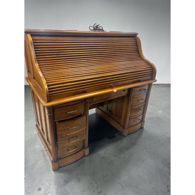 American Vintage Oak Secretary Desk For Sale - Image 3 of 12