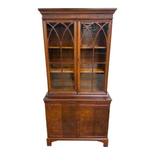 Vintage Georgian Style Mahogany Bookcase Cabinet China Cabinet For Sale