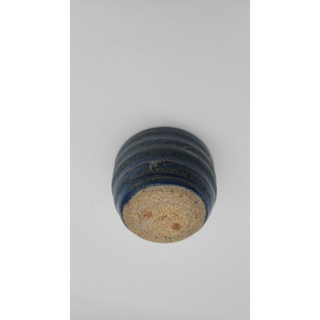 Vintage Studio Pottery Blue Bowl For Sale - Image 9 of 10