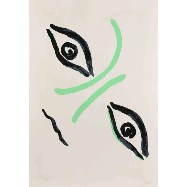 Modern Virgilio Guidi, Countess Portrait, Lithograph, Mid-20th Century For Sale - Image 3 of 3