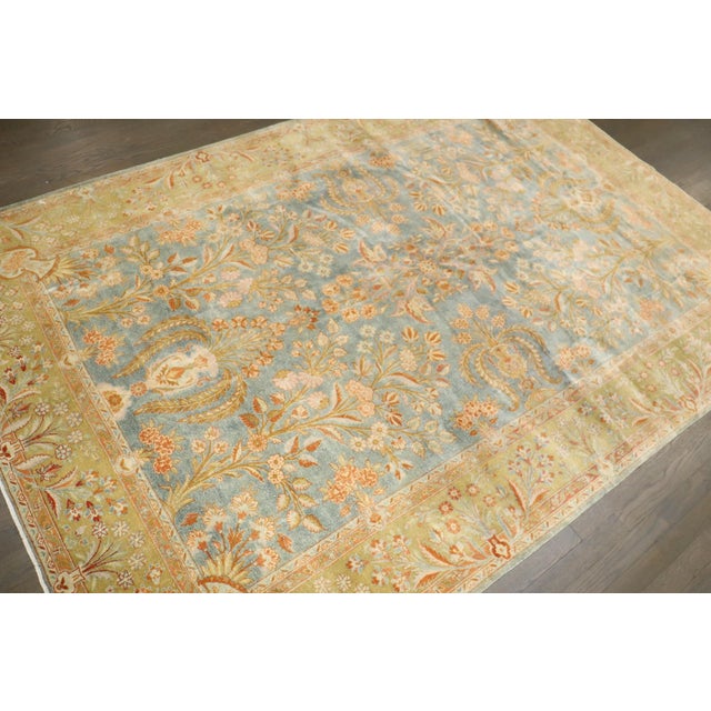 Textile Manchester Wool Signed Persian Kashan Carpet rug no. j4289 For Sale - Image 7 of 11