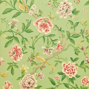 Sanderson Porcelain Garden Wallpaper in Rose/ Fennel - a Sample