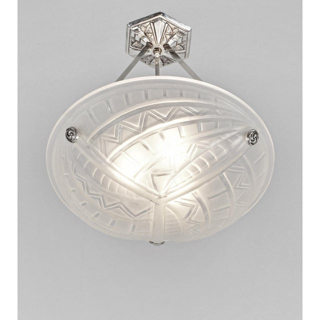 Art Deco French Art Deco Pendant Light by Noverdy 1920s France For Sale - Image 3 of 9
