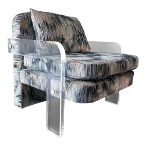Lucite Lounge Chair with Pillow by Vladimir Kagan
