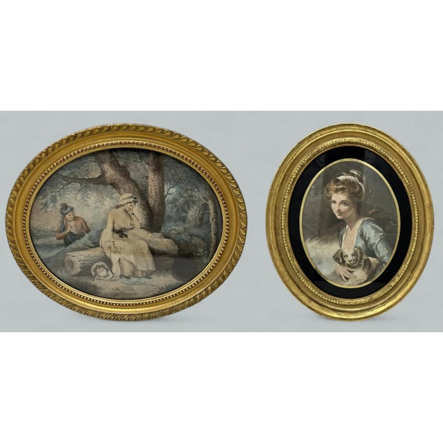 An exceptional example of a Regency period hand colored stipple Engraving by George Morland titled “The Lass of the...
