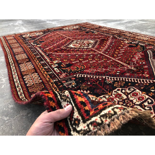 Textile Early 20th Century 1900s Antique Caucasian Tribal Rug Bedroom Rug For Sale - Image 7 of 9