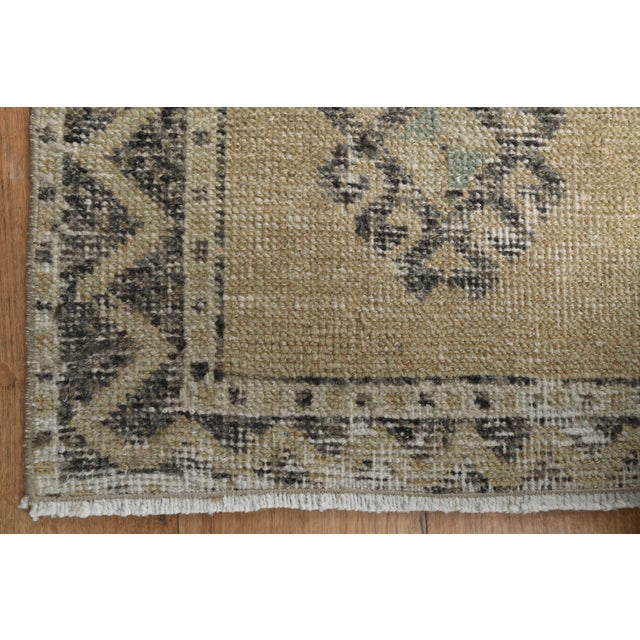 Beige 1970s Vintage Handmade Wool Cotton Beige Runner Rug For Sale - Image 8 of 11