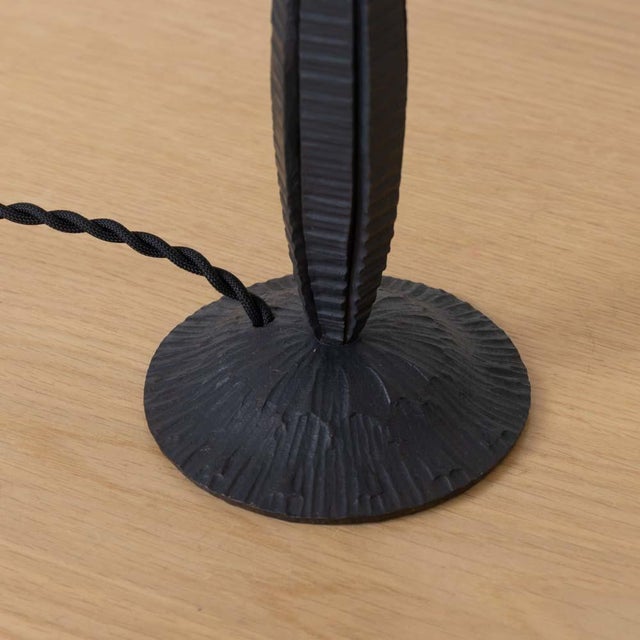 1920s Petite French Art Nouveau Iron Table Lamp For Sale In Los Angeles - Image 6 of 11