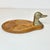 Wood 1970s Mid-Century Rustic Arts & Crafts Brass Duck & Oak Dresser Top Valet Caddy Catchall For Sale - Image 7 of 8