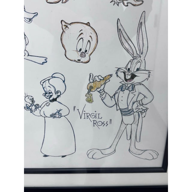 Circa 1997 Virgil Ross for Warner Bros Titled “Bugs N Friends” Lithograph For Sale - Image 10 of 12
