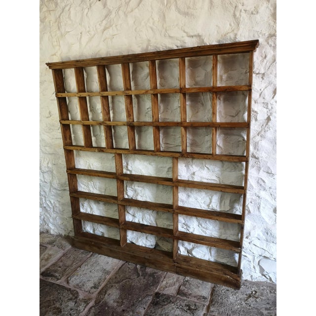 Vintage Spanish Industrial Pine Pigeon Hole Shelf, 1940s For Sale - Image 6 of 11