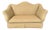 Baker Furniture Company Camelback Loveseat Upholstered in Gold Luxury Fabric - Vintage Early 21st Century For Sale