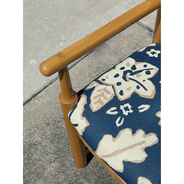 Wood Set of 4 1970s Attributed to Hank Lowenstein Padova Upholstered Arm Chairs For Sale - Image 7 of 9